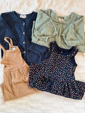 Mixed Todder Girls Clothing Bundle - Navy, Sage, Tan